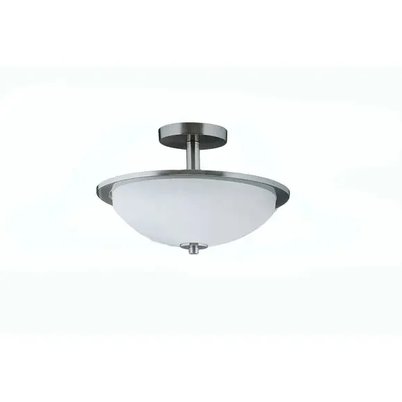 FlushMount Light Progress Lighting Replay 1-Light Brushed Nickel‎ LED Semi-Flush
