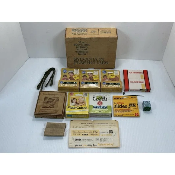 Vintage Lot 5 Boxes GE‎ Flashcubes 15 Cubes General Electric 40 Slides Florida