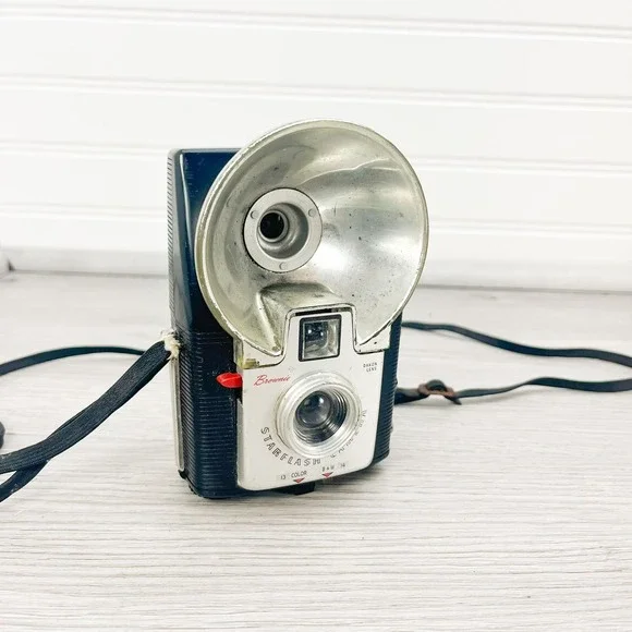Retro Camera Shelf Decor - Kodak Brownie Starflash Camera Made in USA