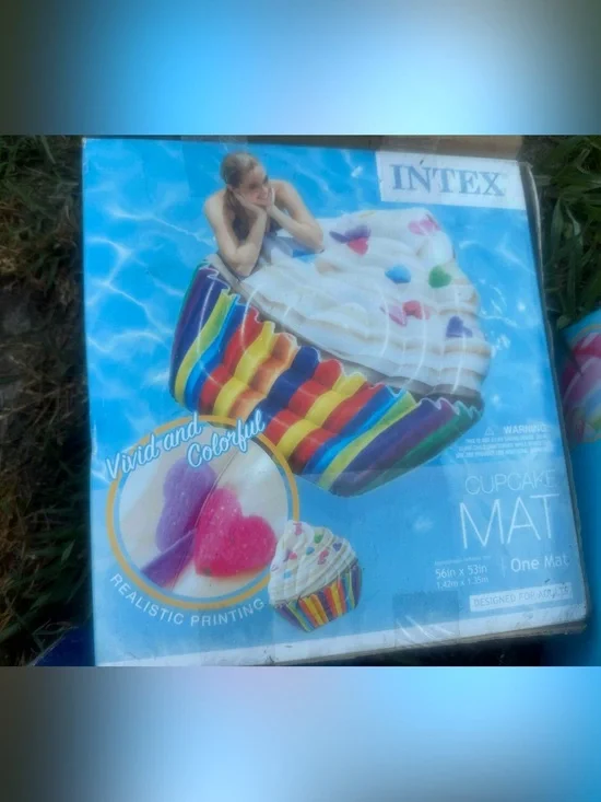 Intex Cupcake Pool Float Mat - White Frosting with Multicolor Base