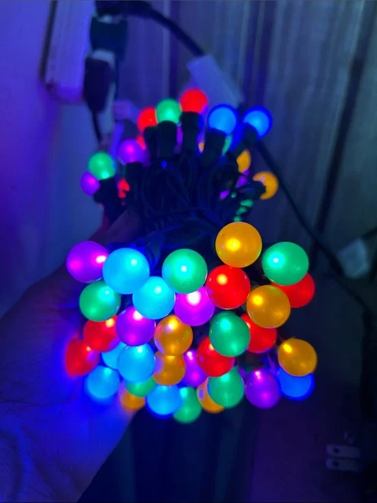 Multicolor LED Ball String Lights 70 ct