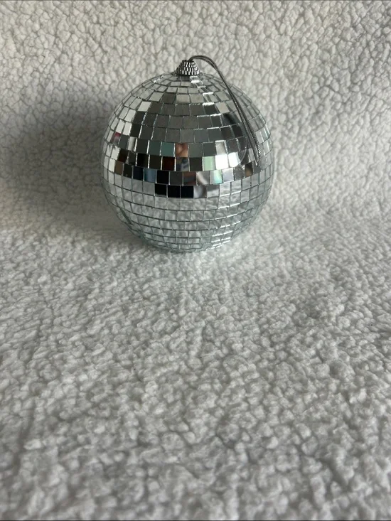 Silver Disco Ball Ornament - Party Decoration 5”