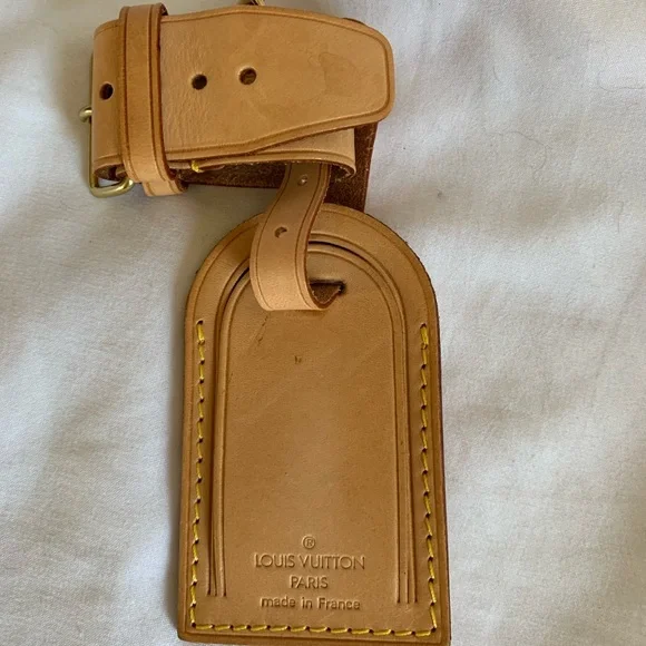 Authentic Louis Vuitton Leather Travel Name Tag