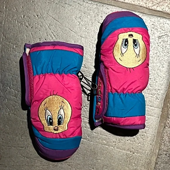 Tweety Bird lined mittens, gloves nylon Warner Bros Looney Tunes Baby