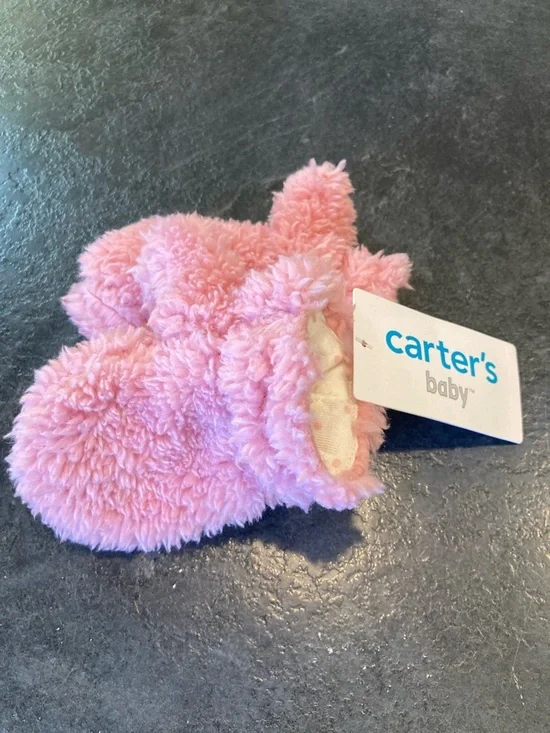 Girls Carter’s pink fleece mittens size 12-24 months - NWT