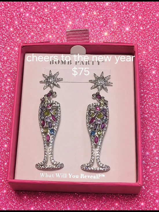 Cheers To The New Year. Bomb Party Statement Earrings. Bp