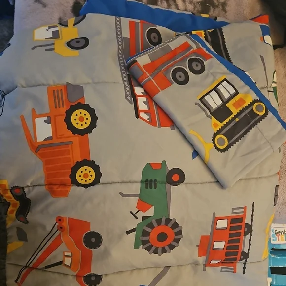 Colorful Construction Vehicle Blanket