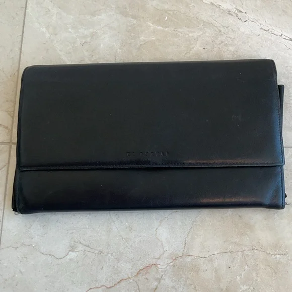 🌀Vintage men’s Leather Fold-Over Travel Clutch