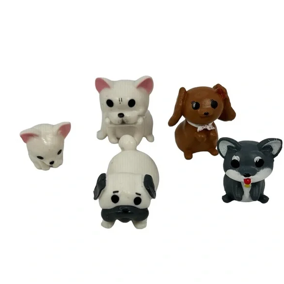 Mini Plastic Dog Figures Lot Of 5 BC Mini Blind Box Toys
