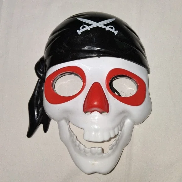 Pirate Skull Mask Halloween Costume Party Prop Decorative‎ Black Red Light Up