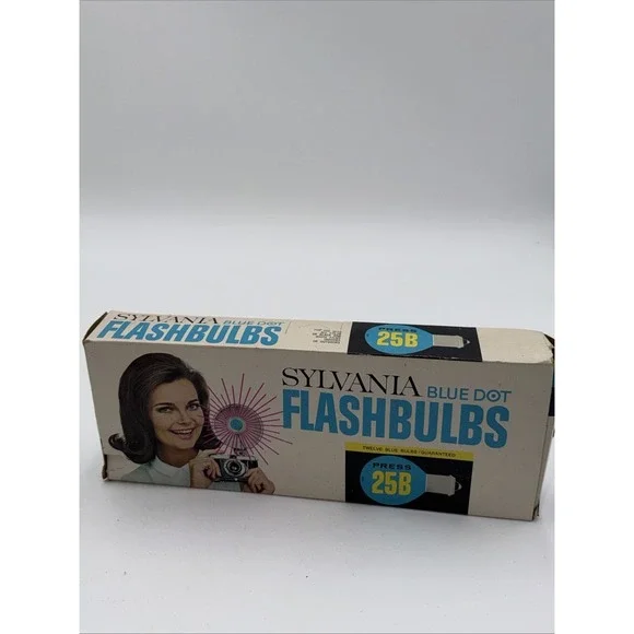 Sylvania BLUE DOT 5 Pack PRESS 25B FLASHBULB New Old Stock