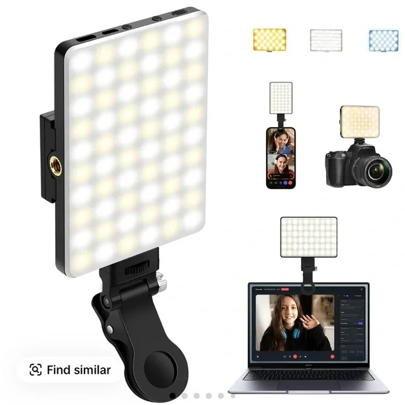 LED Video Light Panel for Cameras and Smartphones - Black