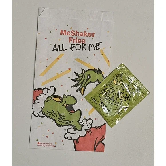 McDonald's Grinch Salt Dill Pickle Seasoning‎ And Shaker Bag