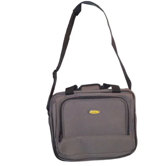 Eddie Bauer Juniper Green Canvas Travel Messenger Luggage Bag EUC