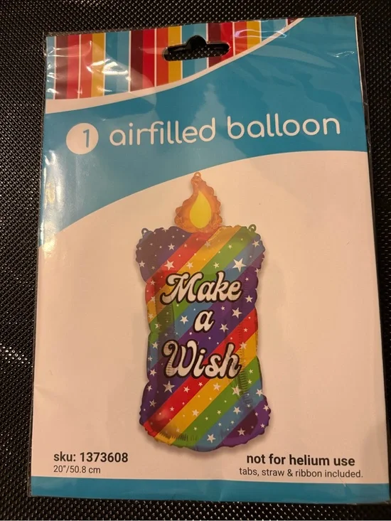 Make a Wish Rainbow Candle Airfilled Balloon - Multicolor