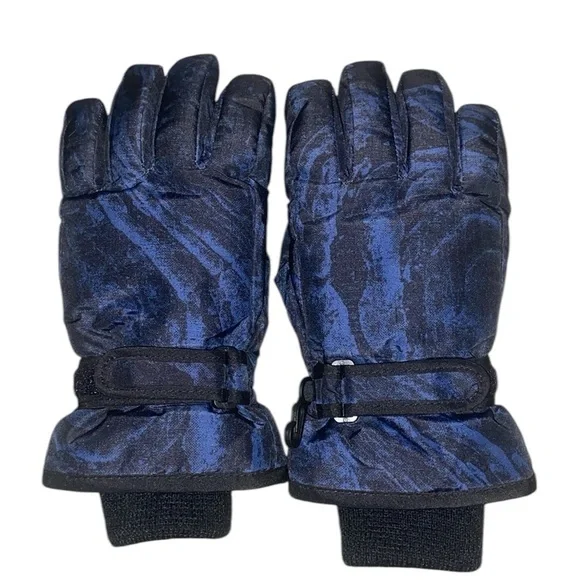 Childrens Place Kids Black and Blue Thermolite Snow Winter Gloves Size small