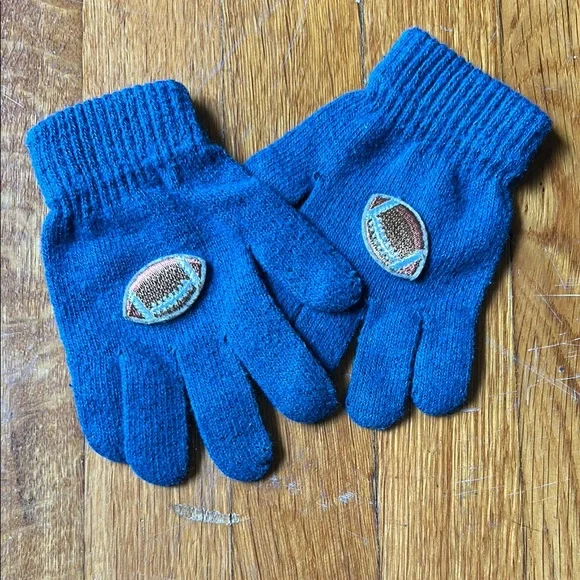 Blue Kids Football Gloves