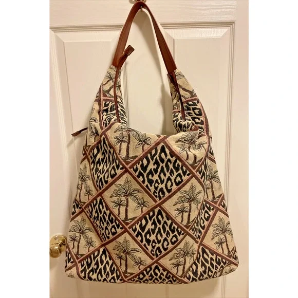 VINTAGE AMERICANA BY SHARIF Tapestry Palm Tree Shoulder GARMENT BAG 37