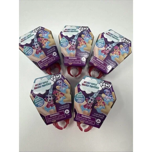 5x My Little Pony Secret Rings Blind Bag Collectible Toy Water-Reveal Surprise