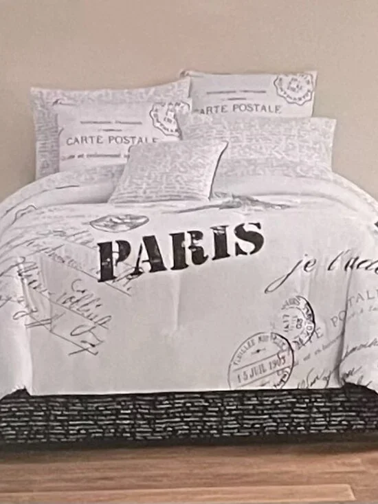 Queen size Paris bed comforter set