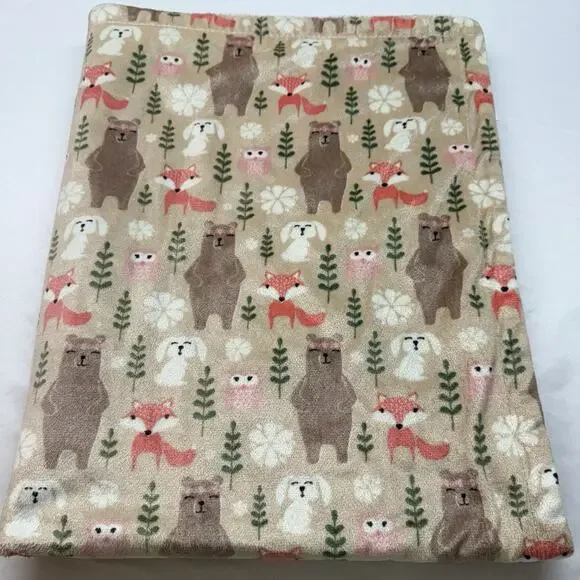 Hudson Baby HB Security Blanket White Pink Girls Sherpa Owl Bear Fox Lovey