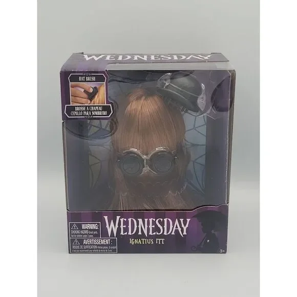 2022 Cousin Ignatius ITT Hat+Brush 6” Tall Addams Family Wednesday Just Play NEW