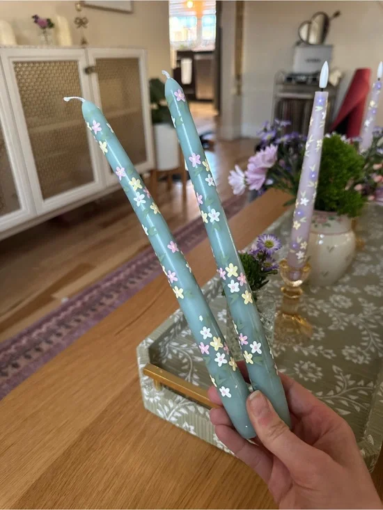 Hand painted taper candles