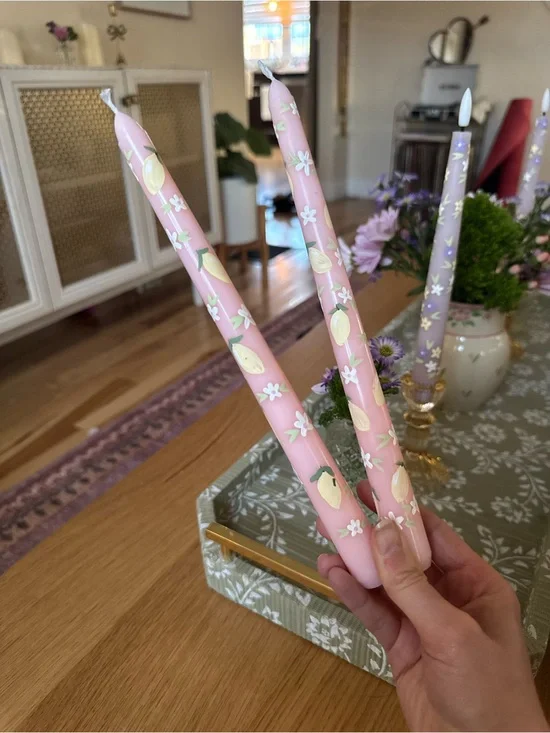 Hand painted taper candles
