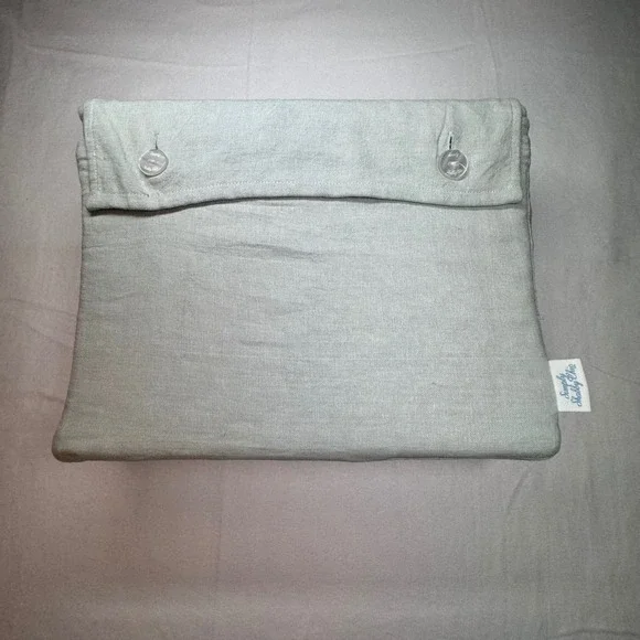 Simply Shabby Chic NEW Light Blue Linen Blend Twin Duvet Set with Standard Sham