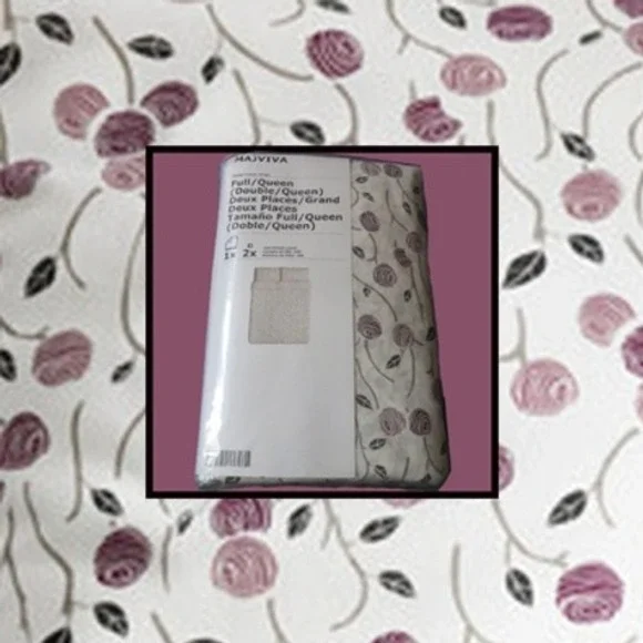 IKEA Majviva Duvet Cover Set Full Queen Lilac Rose Buds Cottagecore Retired