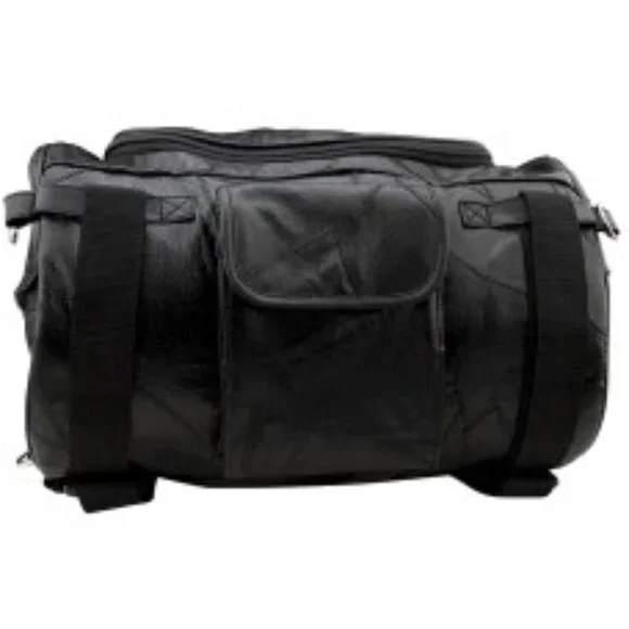 NWT Genuine Leather Barrel Style Motorcycle Bag
