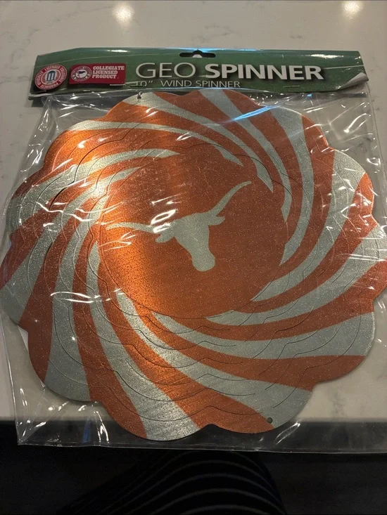 GEO Spinner - wind spinner Orange and Silver Home Party Decor NEW