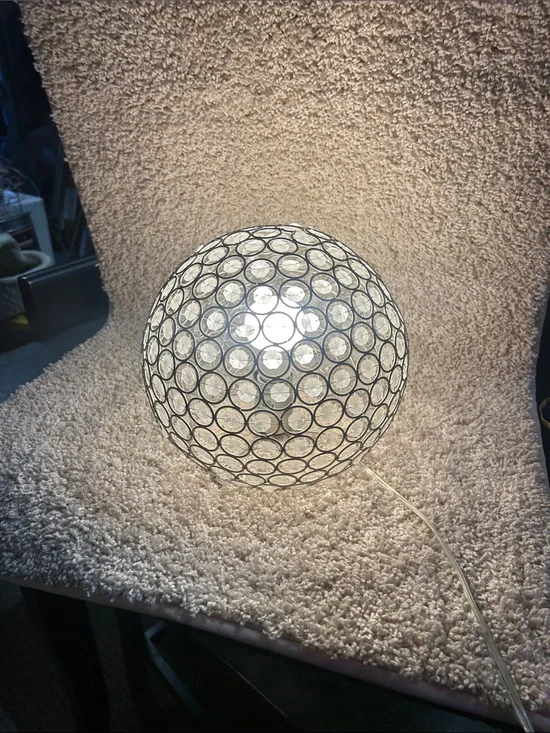 Crystal Globe Table Lamp in Clear and Silver - Home Party Supplies