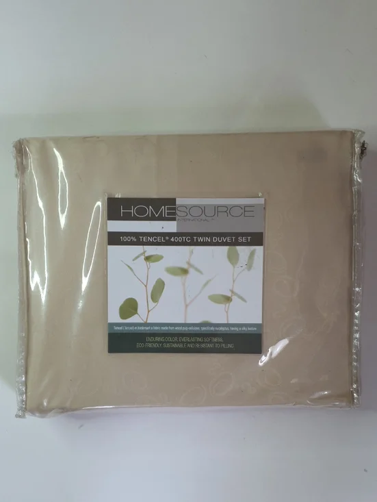 Twin Duvet Set 100% Tencel 400TC - Tan/Beige NWT