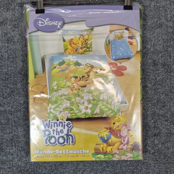 VTG Disney Winnie The‎ Pooh Reversible Duvet Cover & Pillow Case Tigger