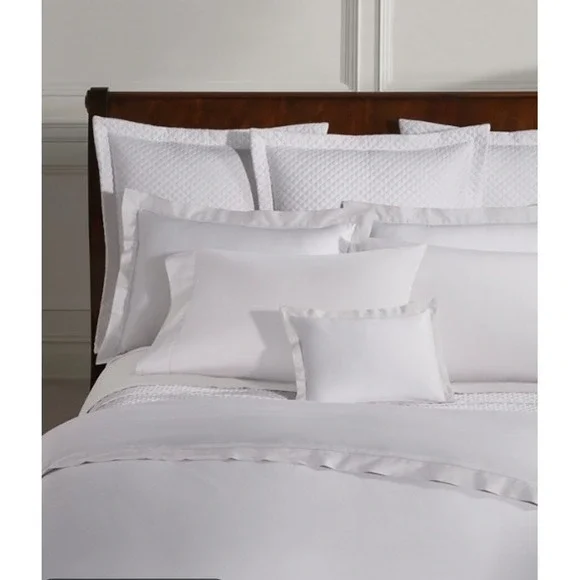 Ralph Lauren Full Queen Duvet Cover Lovan Jacquard White Organic Cotton New $425