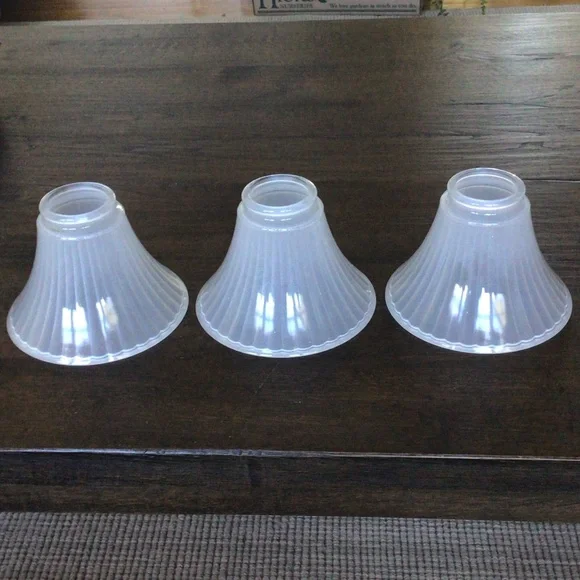 White Fluted Plastic Party Light Shades - Set of 3