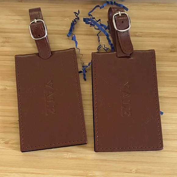 YALE Brown Leather Luggage Tags