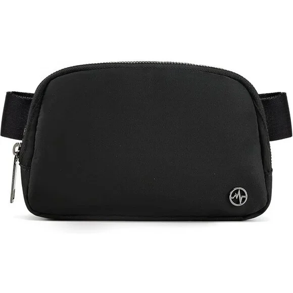 💫 Men Black Adjustable Strap Pander FannyPack Fashion Waist Belt Crossbody Bag