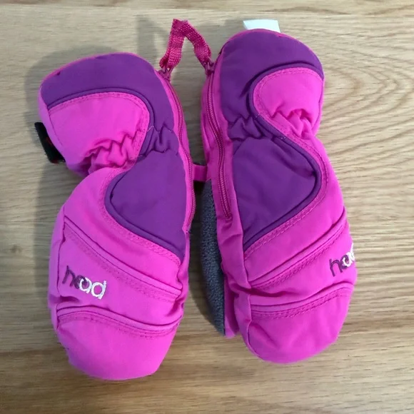 Head Pink Kids Mittens