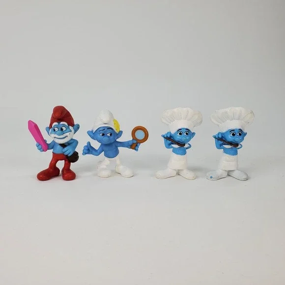 McDonalds Smurfs 2 Toy Figures Set of 4 Papa Vanity Chef 2013 Peyo Happy Meal
