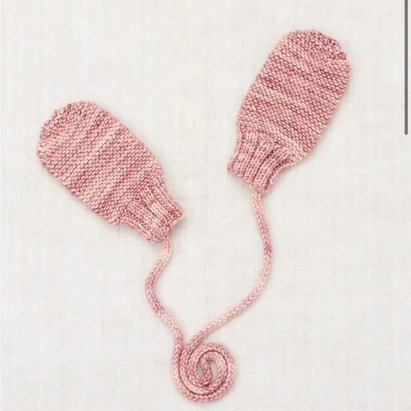 Pink Knitted Baby Mittens