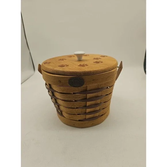 Peterboro Basket Company USA Paw Print Ice Bucket Treat Holder‎