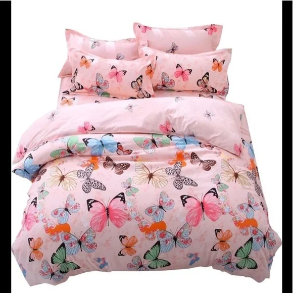 New LAMEJOR Butterflies Duvet Shams Queen Set of 3