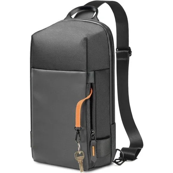 💫 Men Black Crossbody Bag Sling Stylish Waterproof Chest Work Travel Backpack