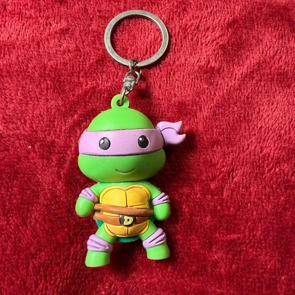 TMNT Donatello Keychain Teenage Mutant Ninja Turtles Purple Mask Rubber 2015