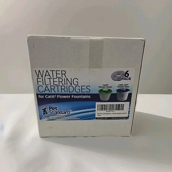 6 Pack Catit‎ Flower Fountain Water Filter Replacement Cartridges New