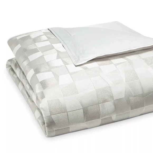 NEW $400 Hudson Park Collection [ Full / Queen ]‎ Facets Duvet Cover Only #D299