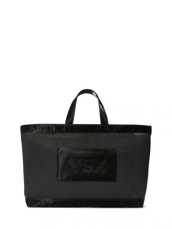 Victoria Secret Tote Bag Black Mesh Gym Bag Zip Closure Shoulder