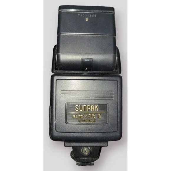 Untested Sunpak Auto 433D Shoe Mount Flash for Canon